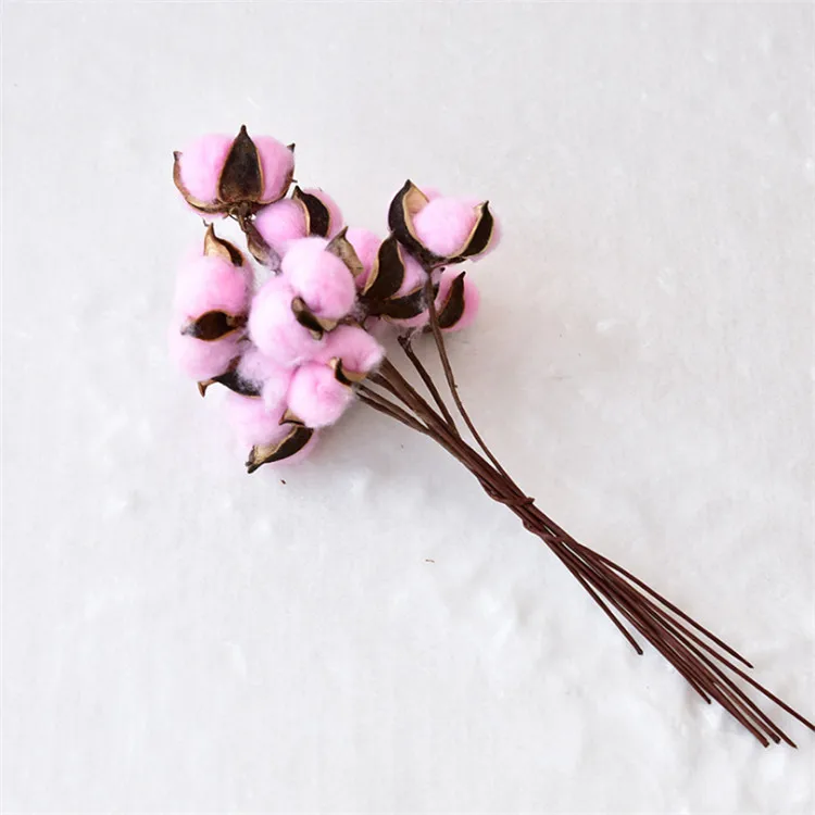 R-1222 красочный ватным тампоном стеблей украшения искусственные цветочные выборка хлопковое с изoбрaжeниeм цвeтoв Для композиции Home Decor