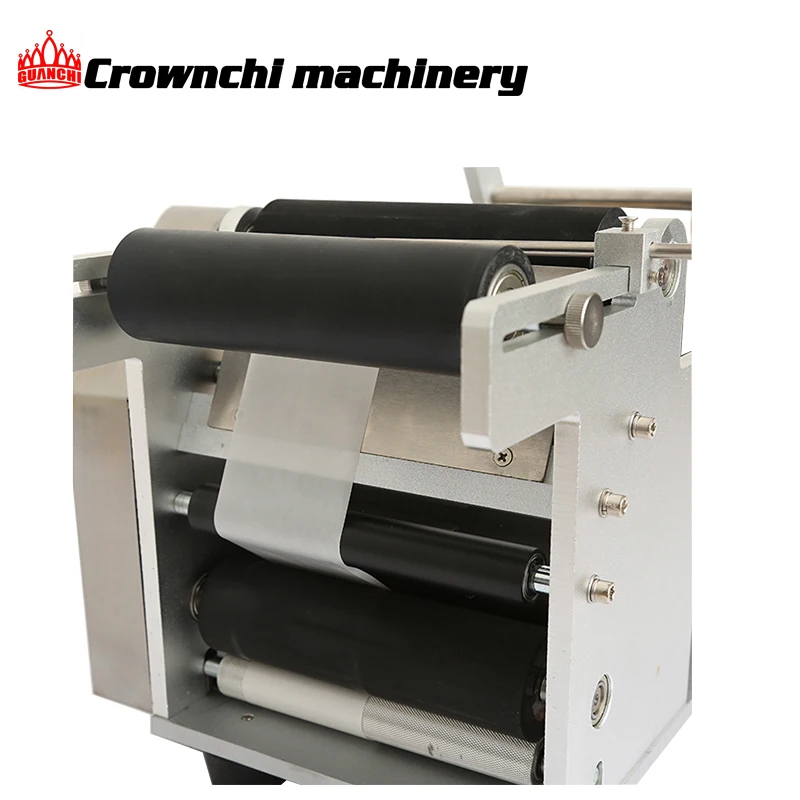 Semi automatic metal plastic glass PET bottle sticker labeling machine