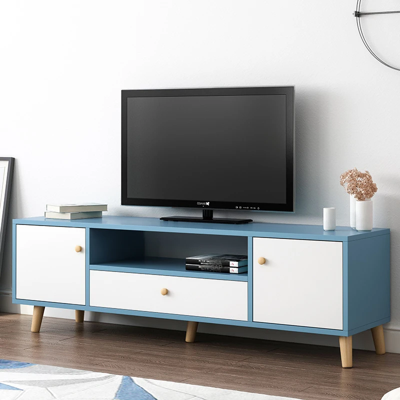 Wooden Legs TV Cabinet Coffee Table Combination Living Room Bedroom Modern TV table