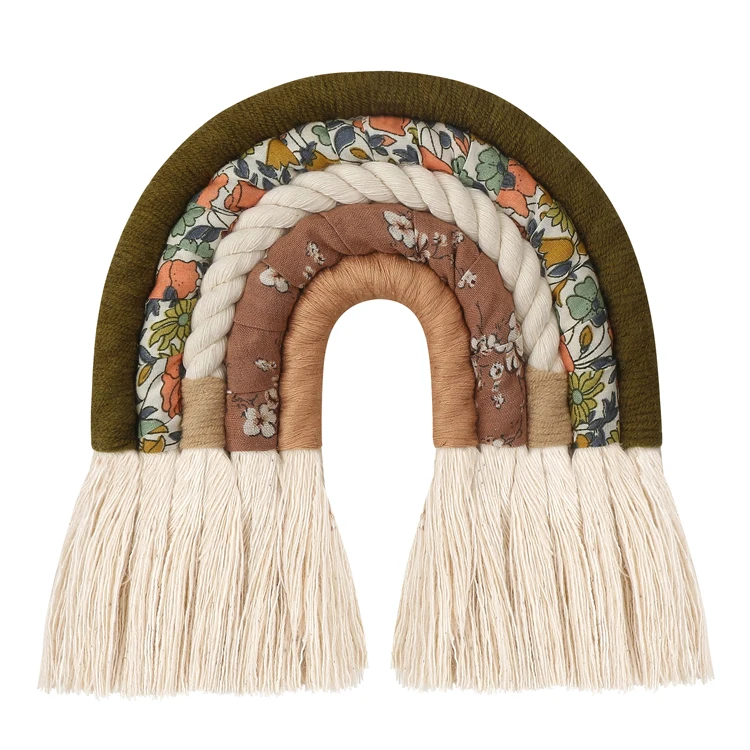 Handmade  Wall hanging Macrame rainbow Decoration Christmas Day Festival Ornament Rainbow Home Decoration