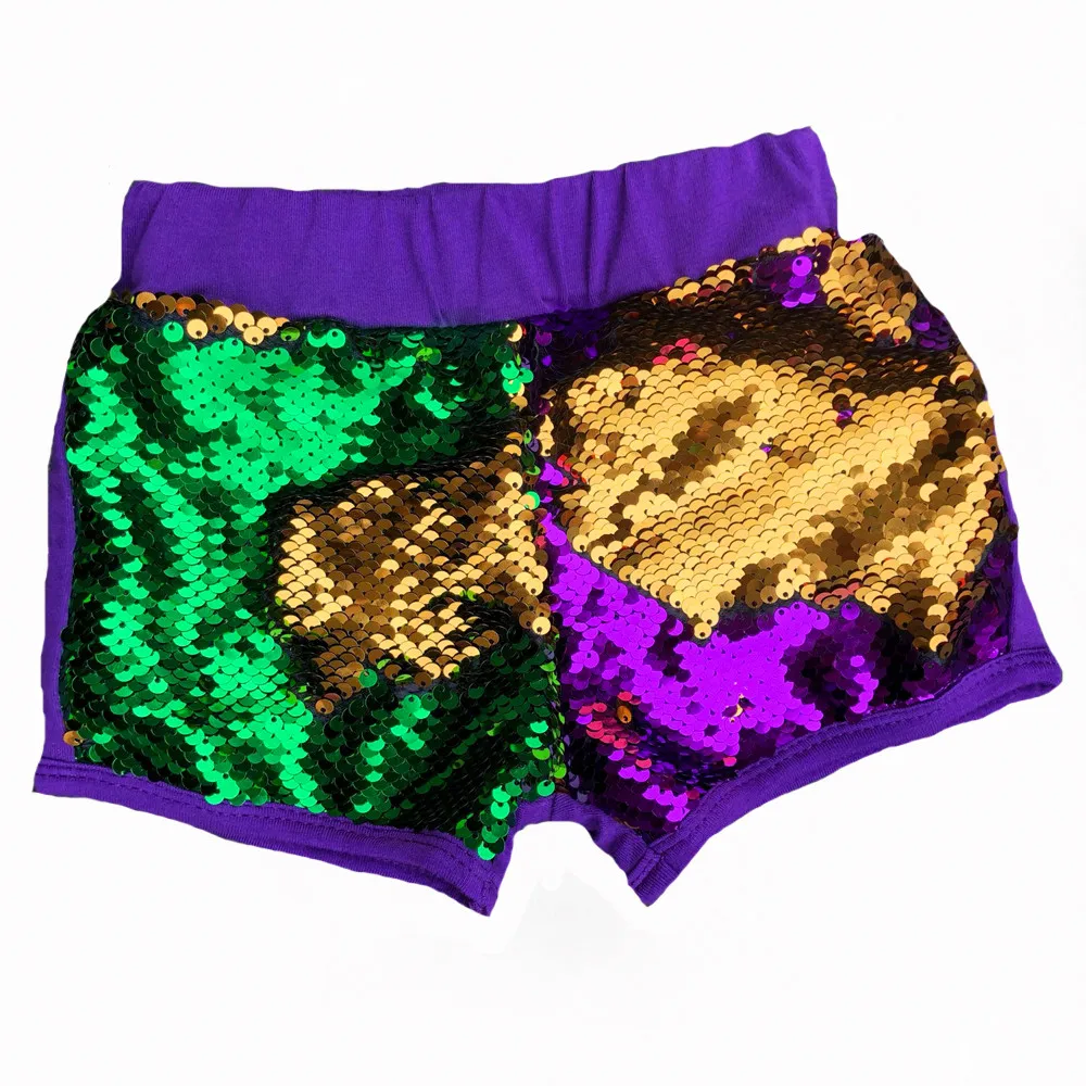 Wholesale fashion boutique Mardi Gras lovely baby girls sequin shorts