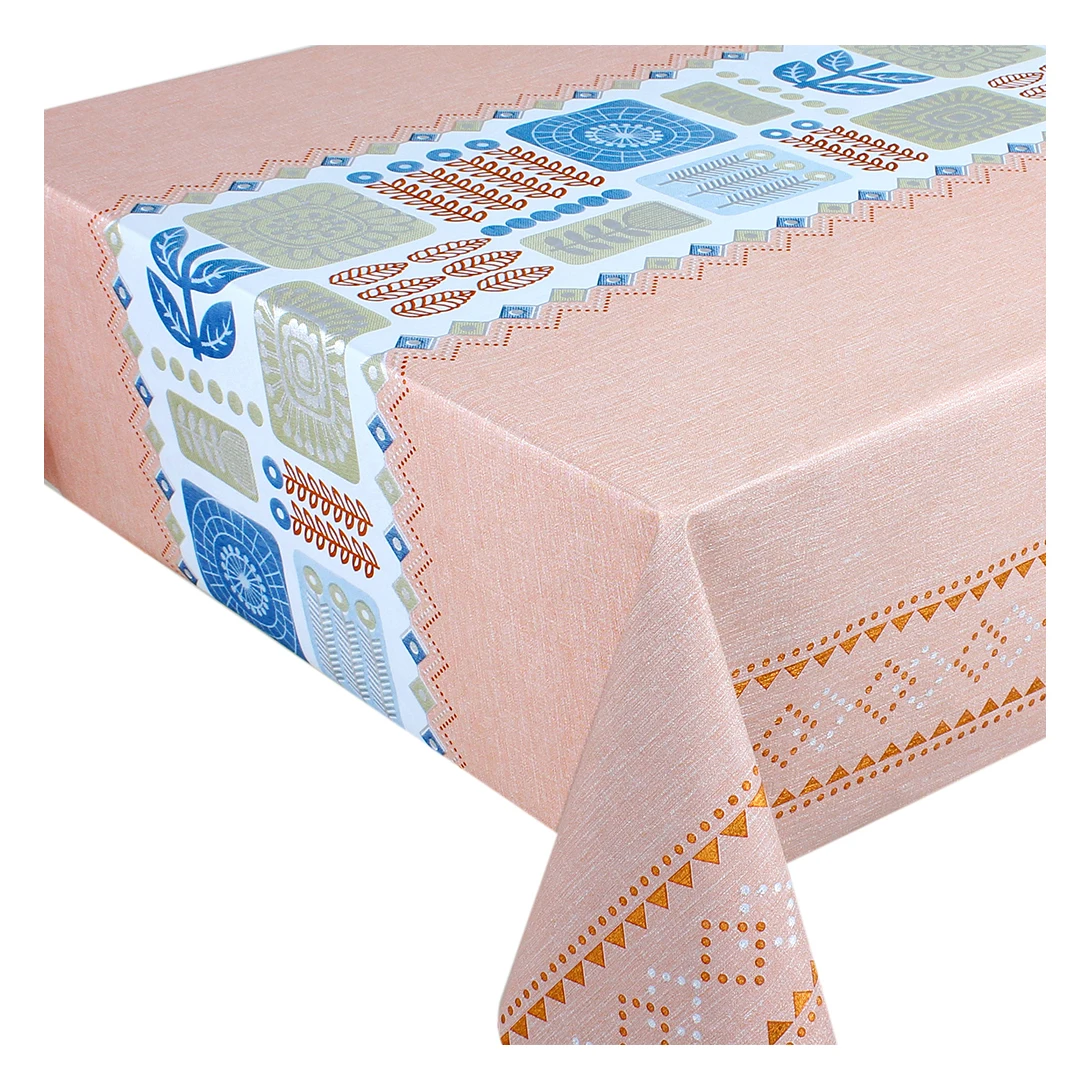 Wholesale Waterproof Transfer Golden Printed Oilcloth PVC Tablecloth Rolls