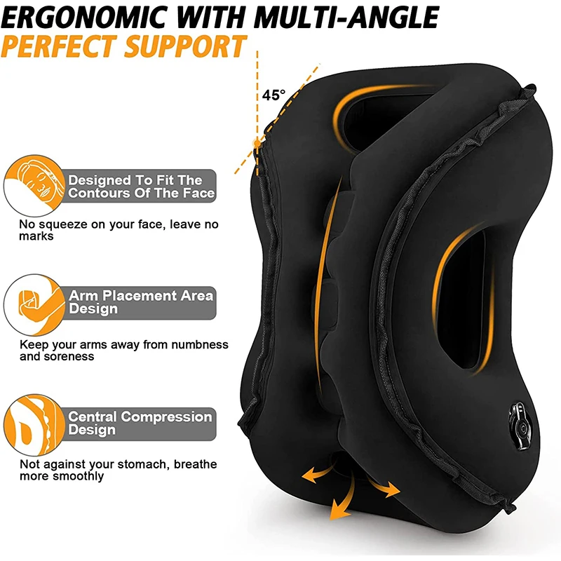 3in1 set Multifunction travel pillow neck head chin support inflatable travel pillow for airplane home sleeping rest