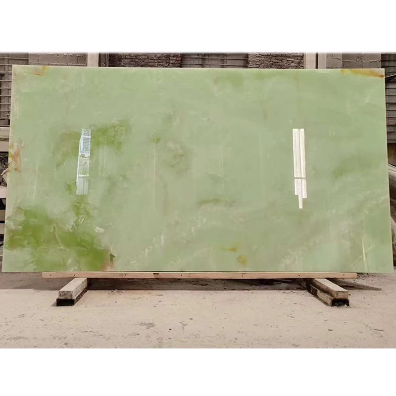 YDSTONE Wholesale Beautiful Polished Translucent Green Jade Onyx Marble Stone Slabs for Wall Onyx Tiles