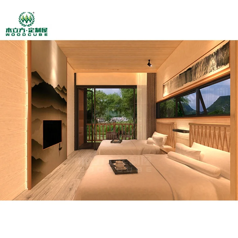 2 stories prefab houses with flat roof and a balcony