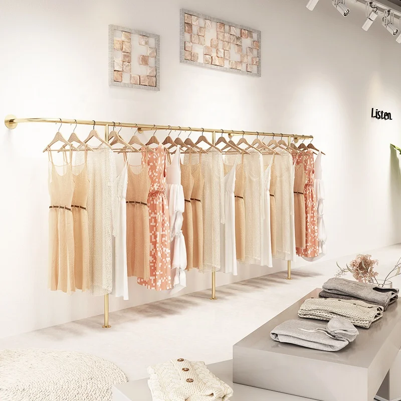 Hot Sales Customize wall-mounted clothing rack for garment shop clothes display racks for boutique Advertising Equipment