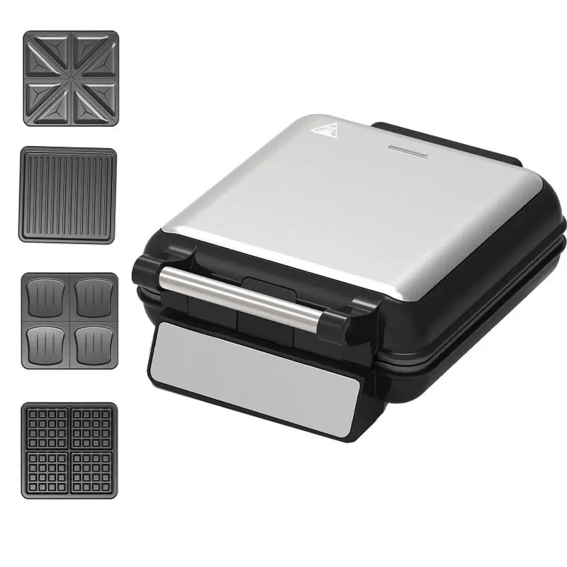 Detachable Electric Waffle Maker 1200W Square Waffle Iron 4 slice stainless steel body Belgian waffle maker