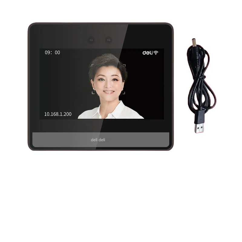 Deli DL-D8 High quality Intelligent Cloud Time Attendance Machine Silver and Black Smart check-in machine attendance machine