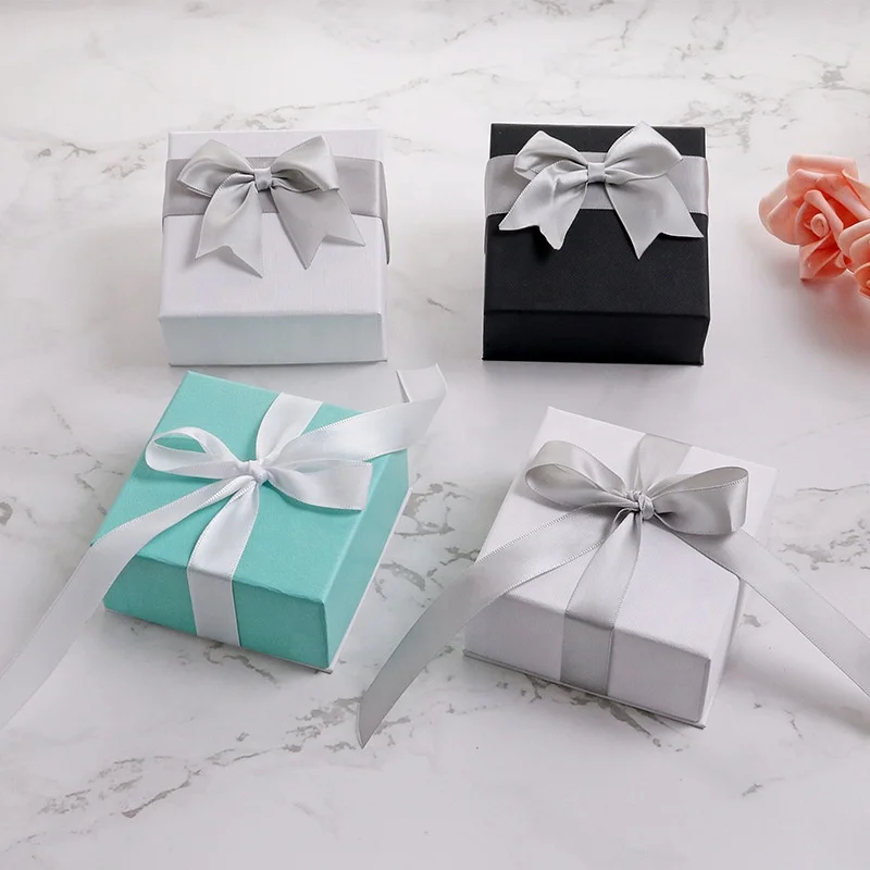 Wholesale custom white black  green gift packaging necklace  earring ring paper jewelry box