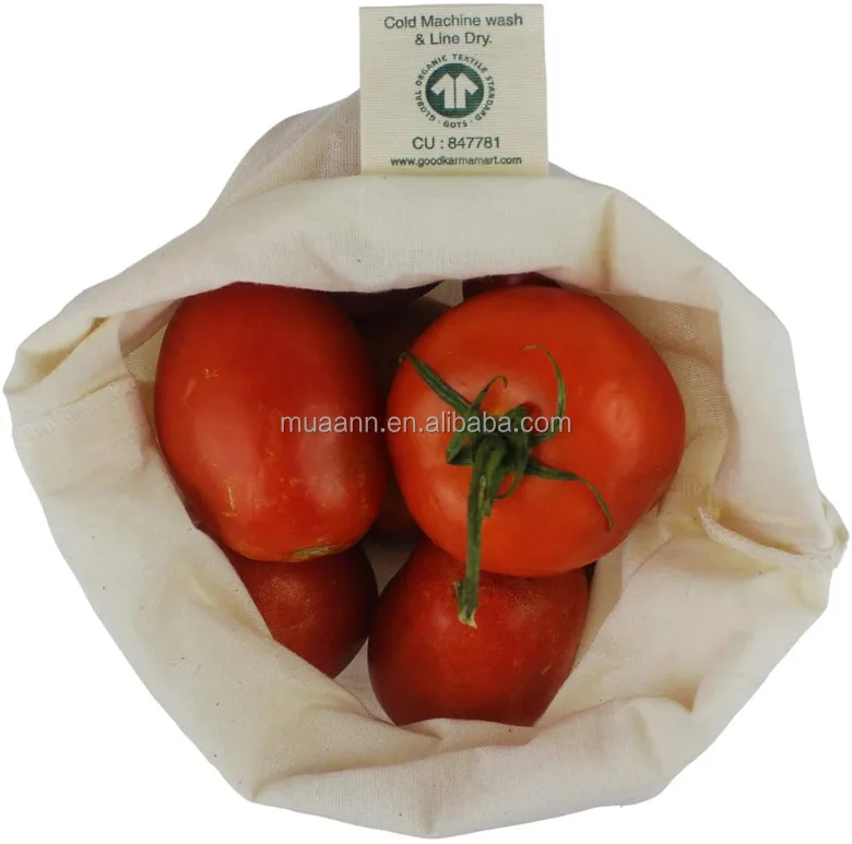 
 Многоразовые продуктовые сумки, хлопковые экологически чистые хлопковые сетчатые продуктовые сумки для фруктов и овощей  