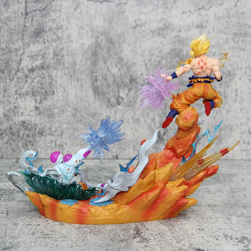 Zealed 21Cm Pvc Super Saiyan Dragon Balls Z De Action Anime Figures Goku Vs FreezaS Anime Model Toy For Kids Goft