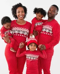 Wholesale Christmas Pjs Family 2021 New Arrivals Winter Dot Print Plus Size Long Sleeve Matching Christmas Pajamas For Family