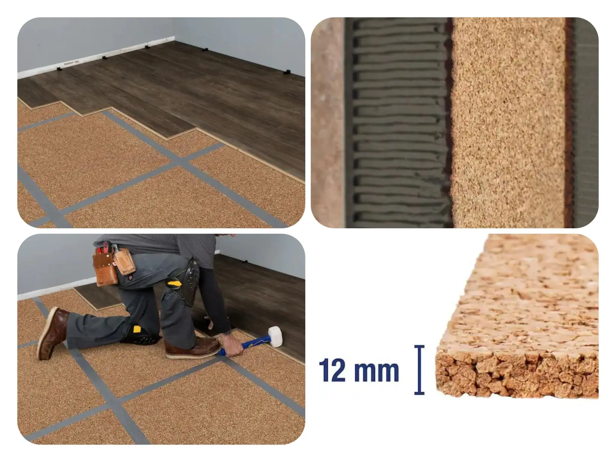 915mmx610mm cork sheet wgEco friendly Natural 12mm laminate cork flooring