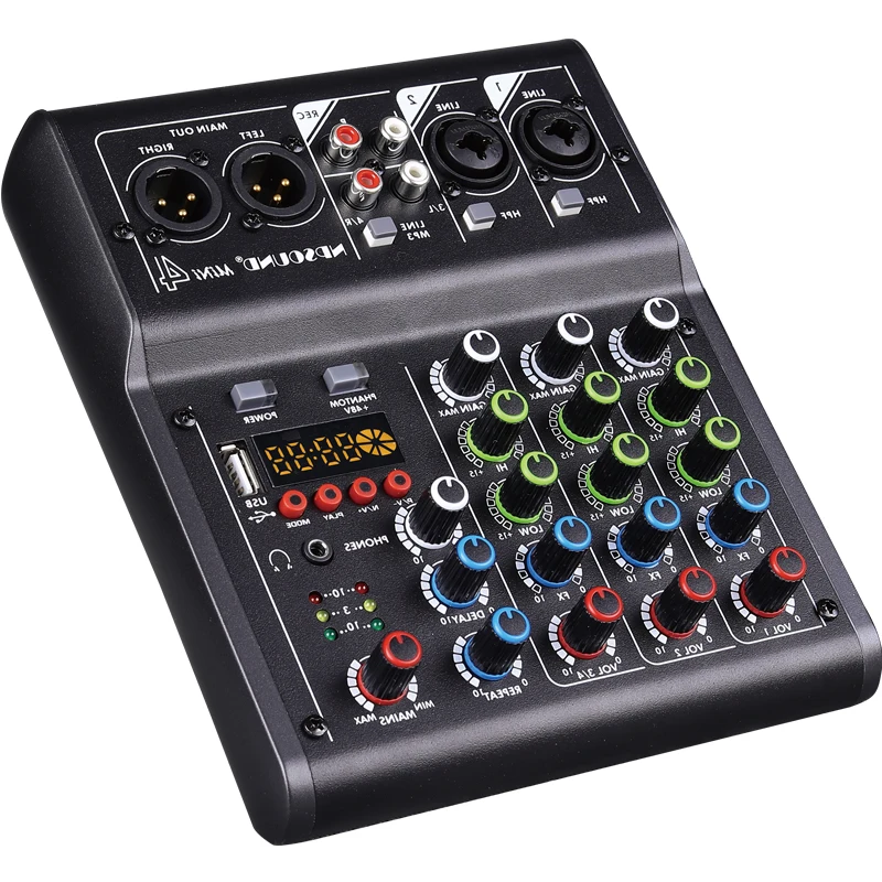  Mini 4 audio mixer with power amplifier and USB reverberation digital mixing console effect conference stage