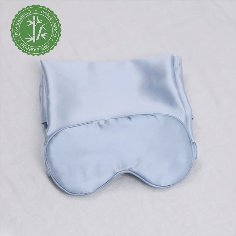 Hot Selling Real Silk Eye Mask and Pillowcase Set Custom Soft 100% Natural Bamboo Eye Cover