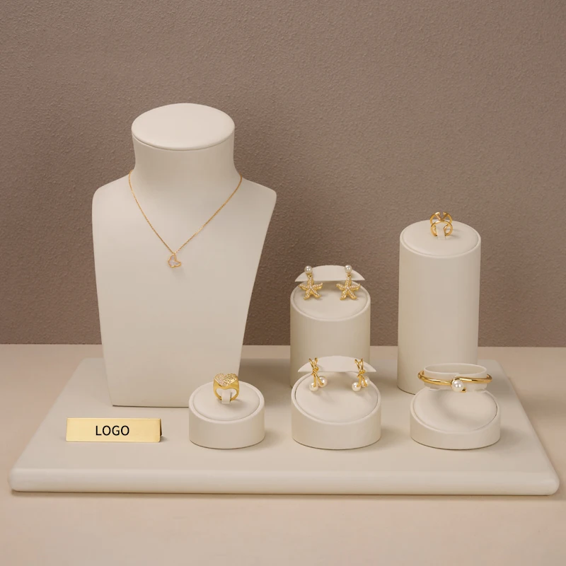 Spot Bracelet Holder Black PU Leather Ring Chain Rack Stand Luxury Jewelry Display Sets For Store Counter