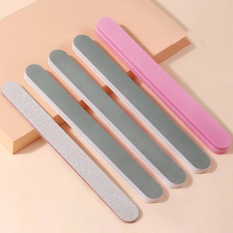 Professional 5 Pcs/set Emery Board 100 180 Grit Zebra Double Side Nail File