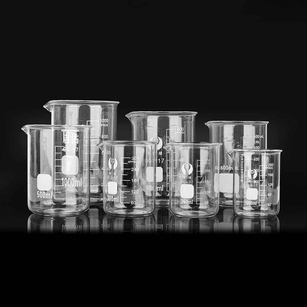250ml 300ml 500ml 800ml 1000ml Clear Beakers Glass Beaker For Jewelry Electroplating Machine