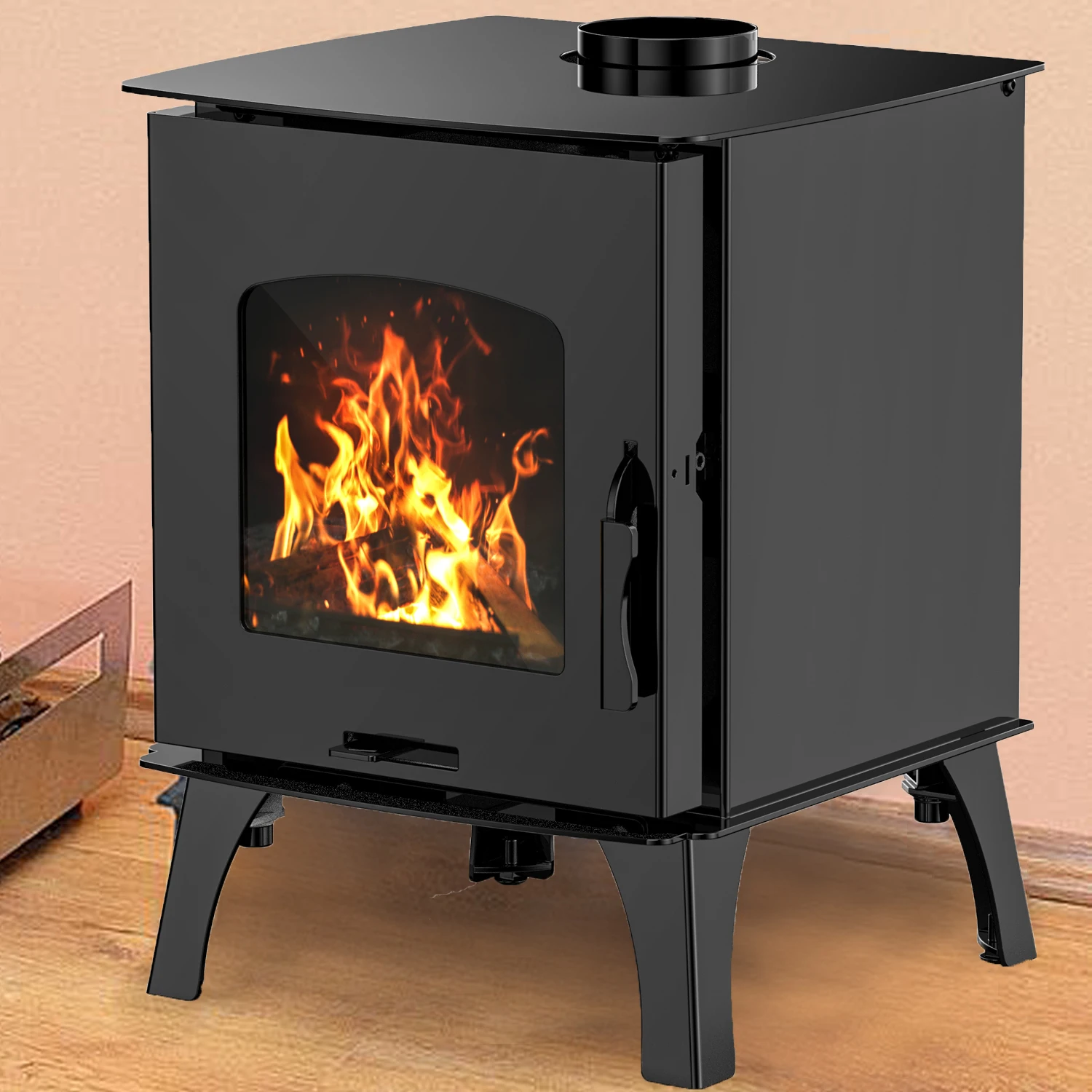 Современная небольшая дровяная печь