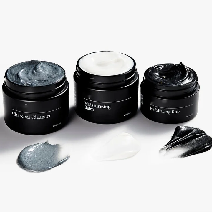 Private Label Organic Men Facial Skin Exfoliating Rub Moisturizing Balm Dark Circle Defense Men Skin care Set