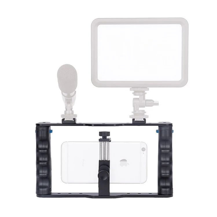 Горячая Распродажа 2020, алюминиевая клетка для мобильного телефона, 2 крепления холодного башмака, профессиональный держатель для смартфона, смотровая установка для съемки, Youtuber