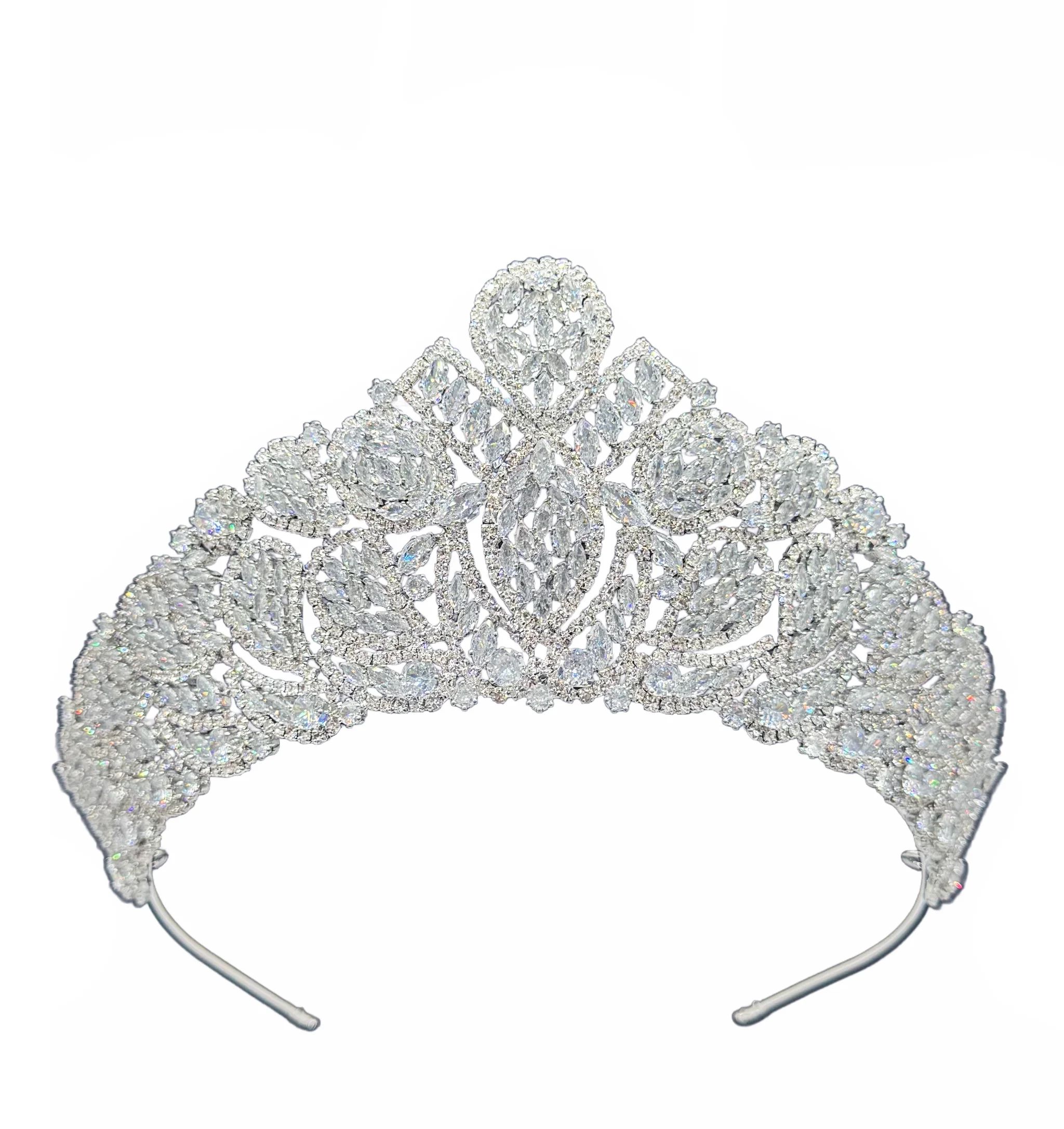 Para Cabelos Wedding Tiara For Bride Pink Crystal And Crowns Zircon Y Coronas Miss Tiaras