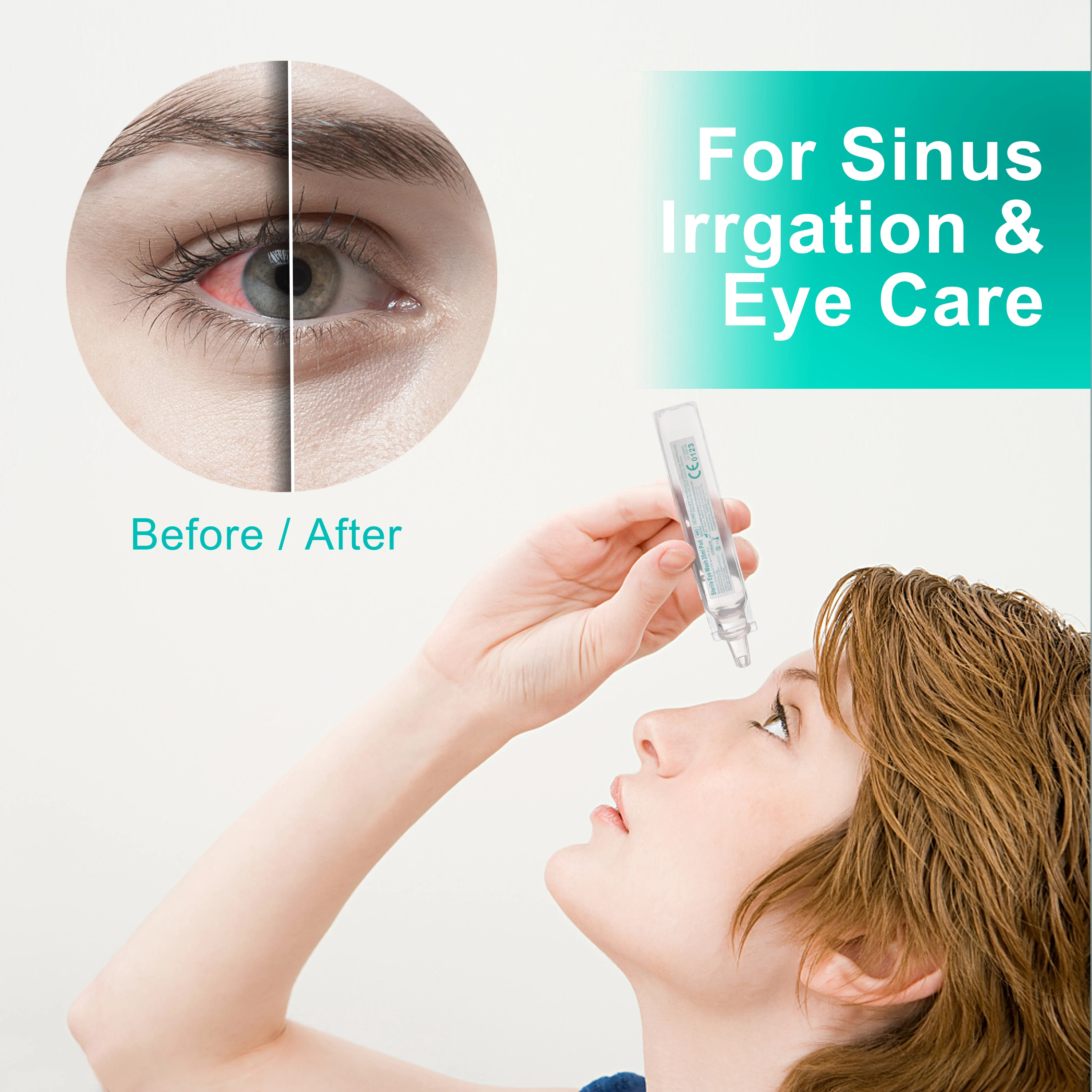 25Pack 20ml normal eye wash sterile saline solution bacteriostatic saline sterile water eyewash emergency first aid