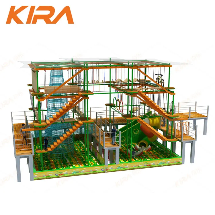 Adventure Park Manufacturer Customized Indoor Playground Equipment With Ropes Course,Trampoline Park,Climbing Facility