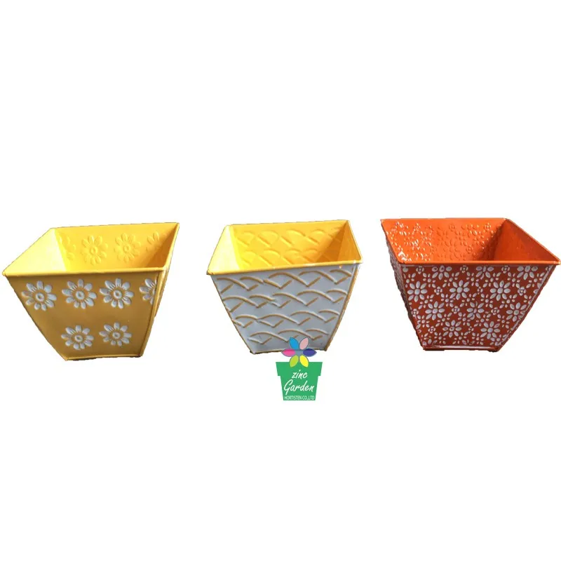 Fashion bright color flower pot galvanized metal pail for garden use