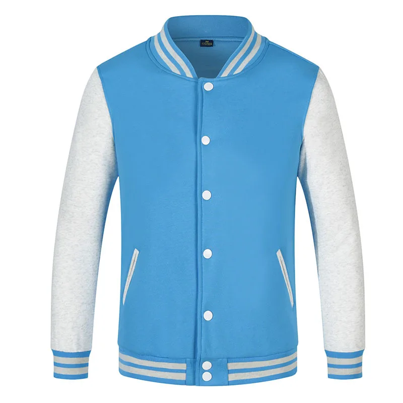 Custom Wholesale Printed Logo Blank Plain Polyester Black Boys Bomber Baseball Varsity Jackets For Men