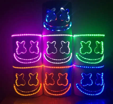 Led Light Up Storm Trooper Movie Half Helmet Halloween Adult Mask El Wire Halloween Mask