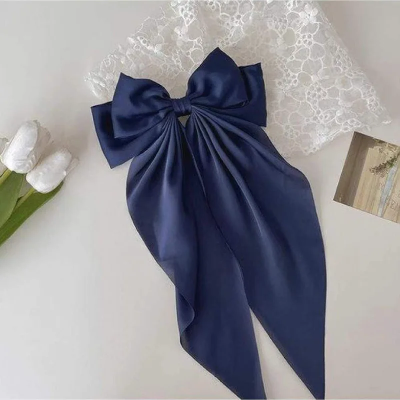 Long Tail Bows Clip for Girls Women Large Solid Hot Sale Fashion Women Accessories Hair Ribbon Bow Party Wedding
