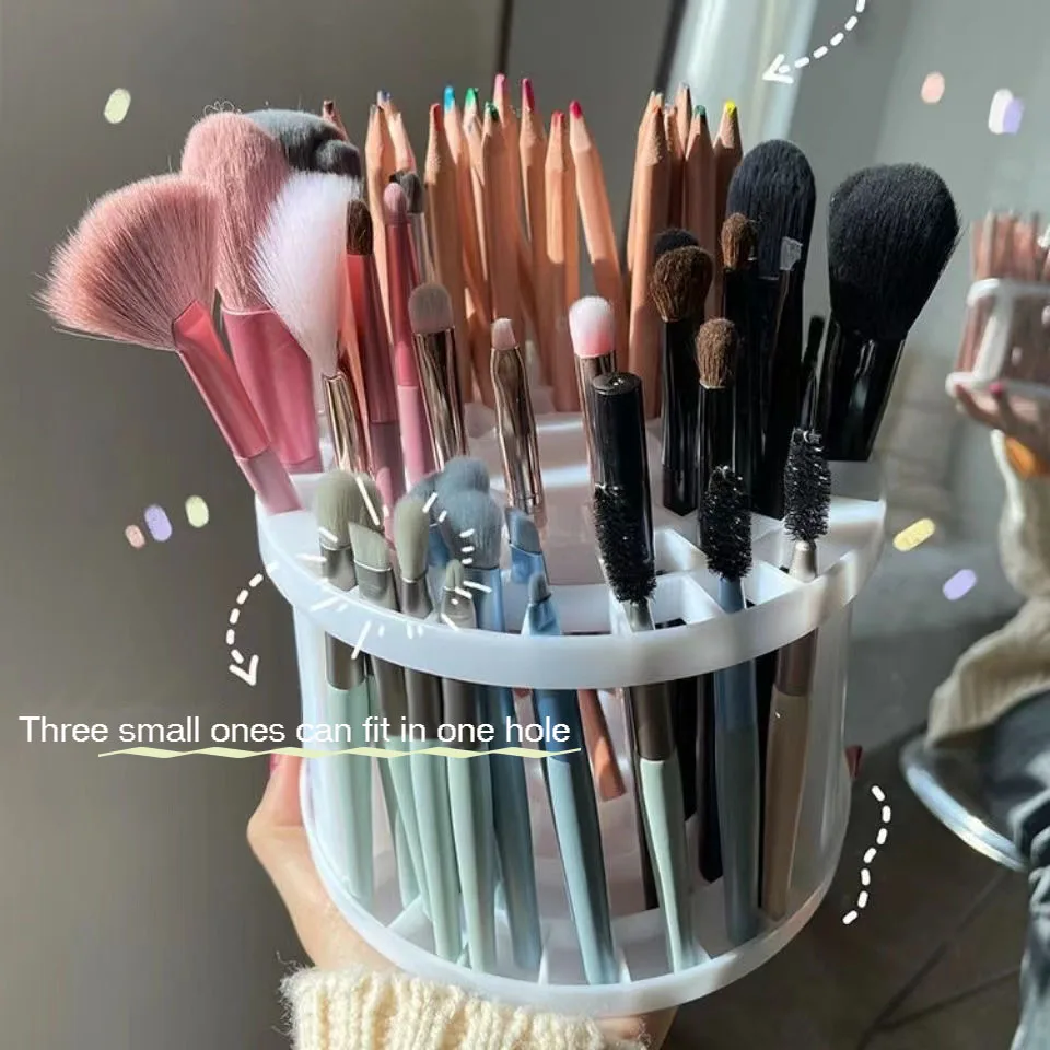 Косметические аксессуары для девочек чашка кистей макияжа 360 градусов офисный акриловый прозрачный держатель ручек чехол хранения косметических