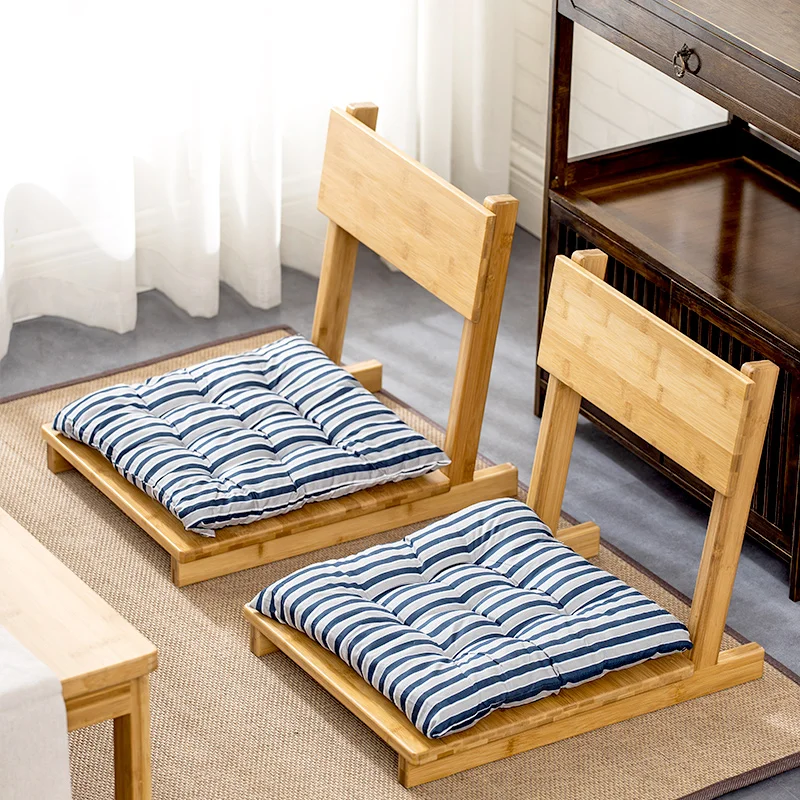 Japanese Washitsu bamboo chair tatami room desk back rest chair  for Kang table