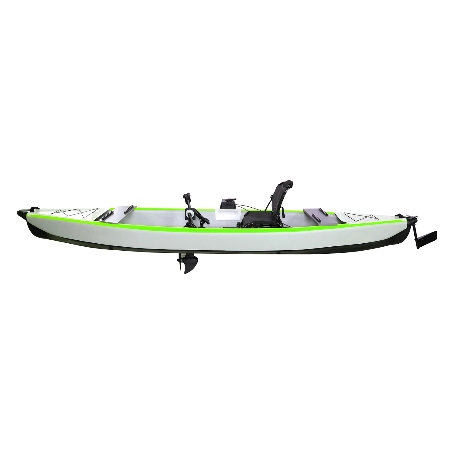 China Customized Color 14 Feet 420cm Inflatable Drop Stitch Foot Drive Pedal Fishing Kayak fishing boat