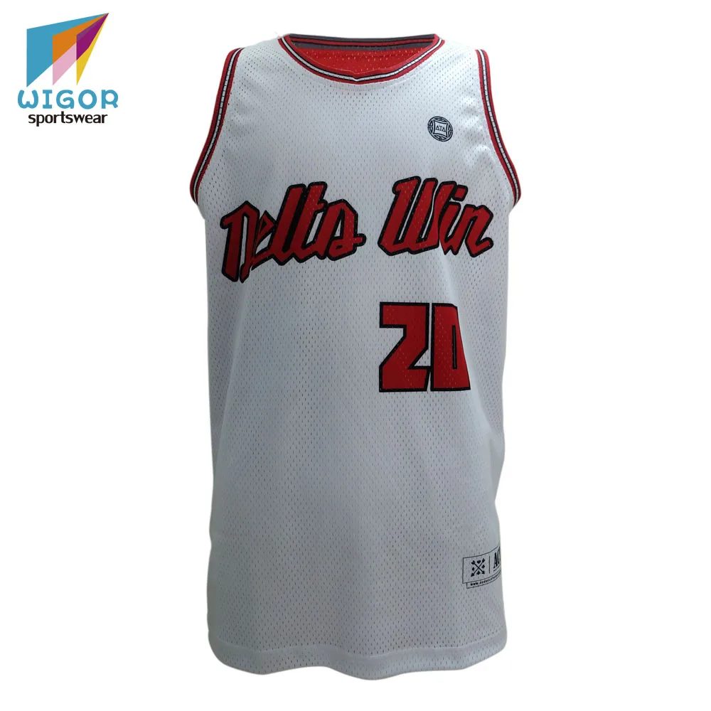 100% Mesh Fabric Double Sides Team Jersey Custom Reversible Basketball Jersey