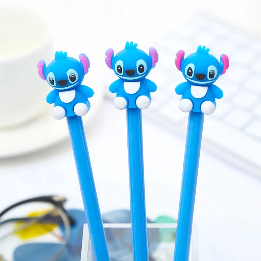 Wholesale Korean Fancy Cute Cool Kawai Stitch Gel Pen Anime Kawaii Stationery Office Accessory Stationary gel pen
