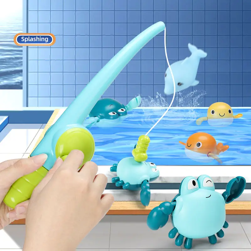 Kids Fishing Toy Set Play Water Toys for Baby Magnetic Rod and Fish Outdoor Sport Toys for Children