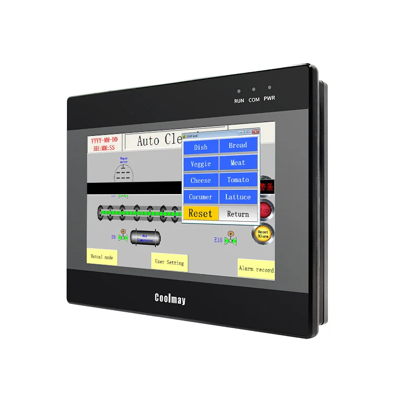 7 Inch QM3G series Transistor Output HMI PLC All In One Built with One Analog for 0-10V Controller