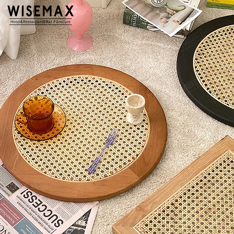 Различные цвета украшения обслуживание ротанга стол украшение столовая чашка размещение мат блюдце