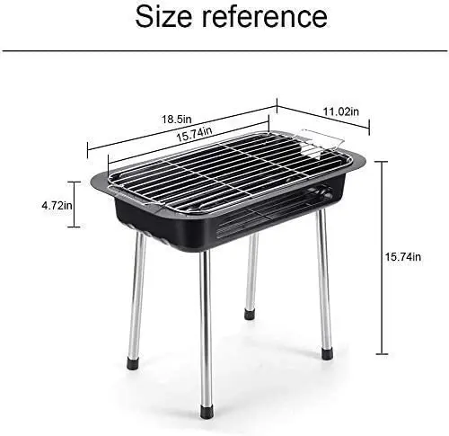 Portable Electric Barbecue Grill Outdoor Indoor Smokeless Non-Stick Griddle Plates