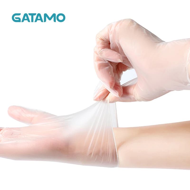 
China cheap household material protective clear cleaning transparent powder free vinyl gloves 