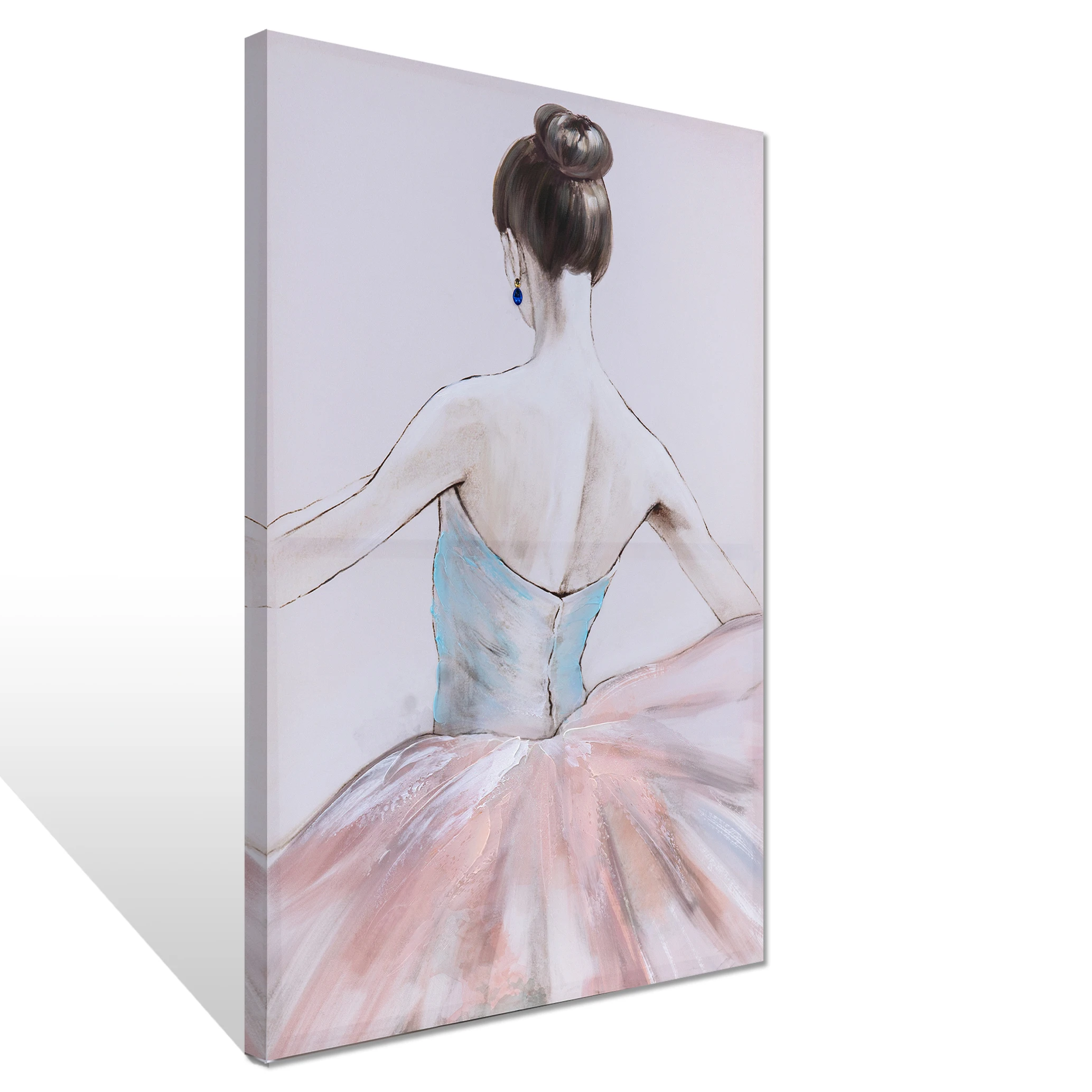 Simple And Elegant Oil Painting On Canvas, Hand-painted Abstract Wooden Wall Painting By Acrylic Beautiful Ballet Lady