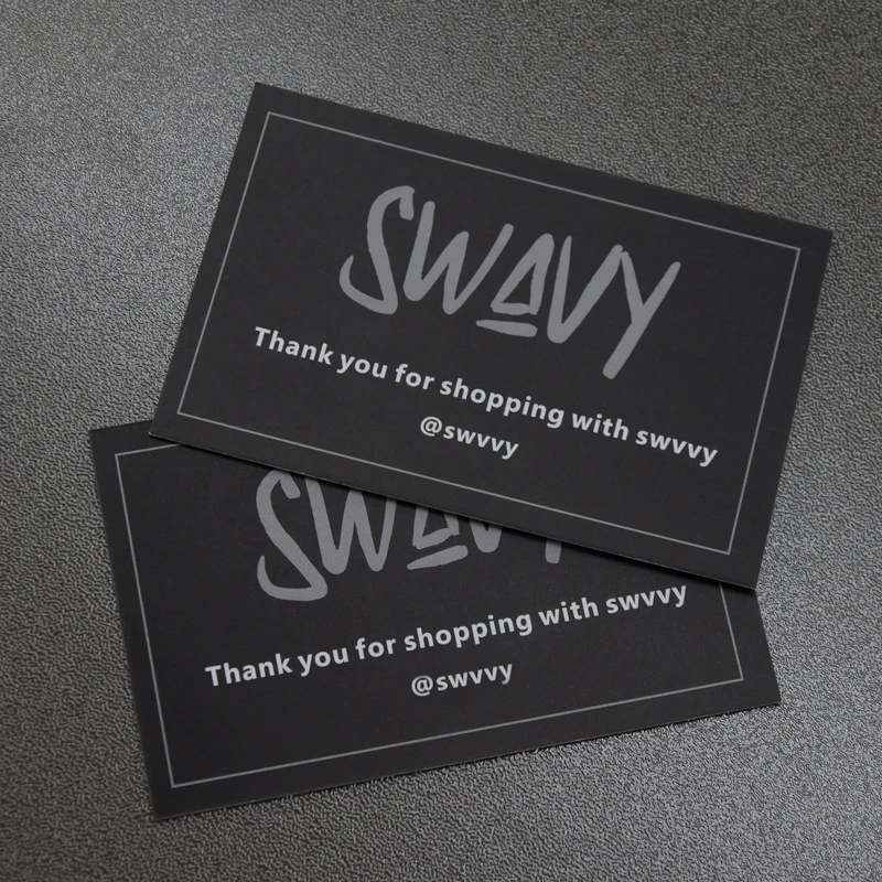 customized personalised logo black thank you card post cards for small business