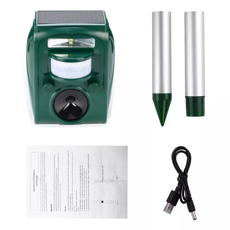 Garden Solar Powered Ultras onic Outdoor Animal Repeller Motion Sensor Flash Light Dog Cat Raccoon Rabbit Animal Dispeller