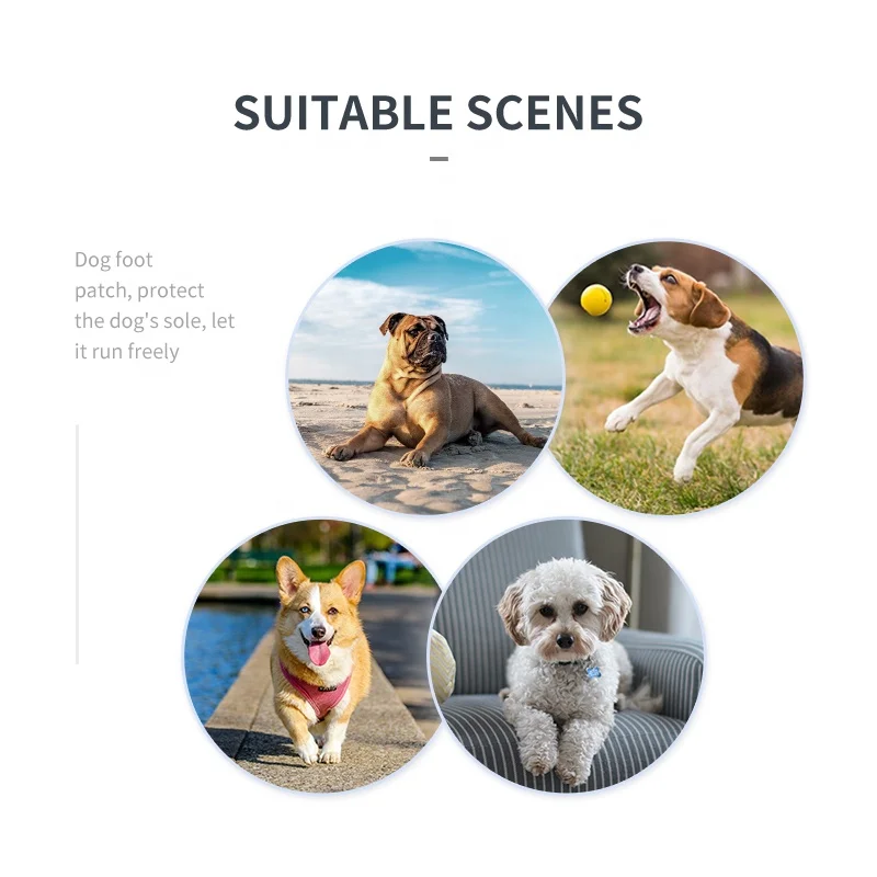 Manufacturer Custom Silicone Anti-slip Dirt Pet Paw Protector Foot Stickers Paw For Dogs