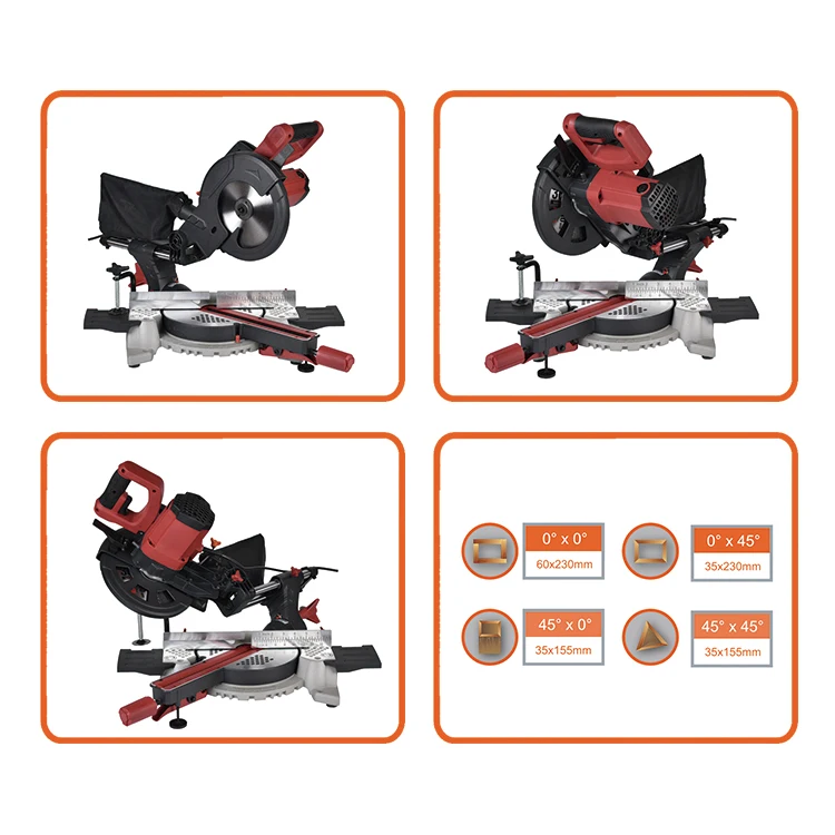 
210mm J1XL-DU11-210 Soft Grip Soft Start Small Occupation Space More Loading Capacity Sliding Mitre Saw 