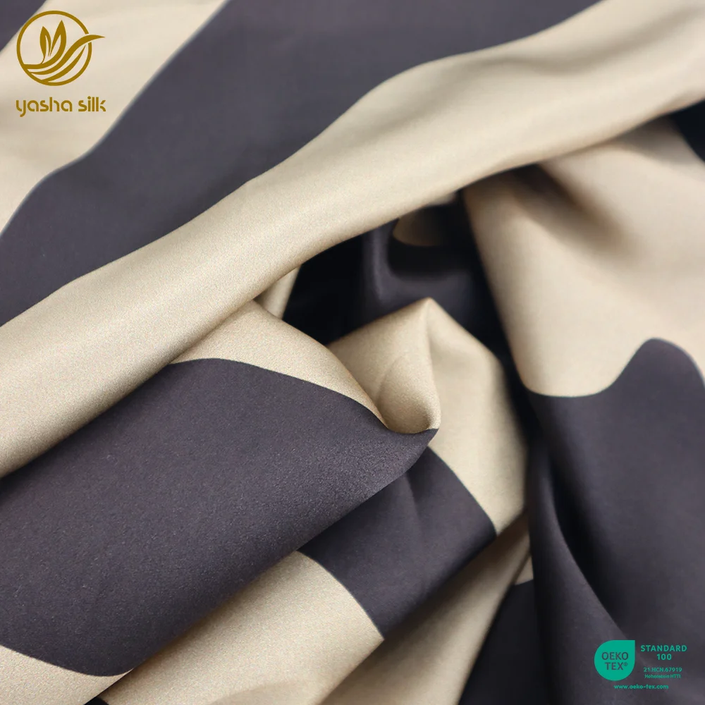 Best Seller Factory Direct Digital Printed Silk Fabric Designer Custom 6A Grade Shiny Mulberry Silk Charmeuse Fabric for Scarves