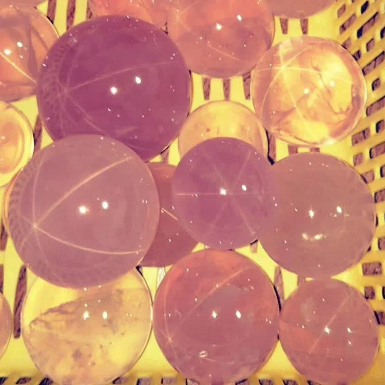 Wholesale Price High Quality Natural Rose Quartz Star Sphere Ball For Healing