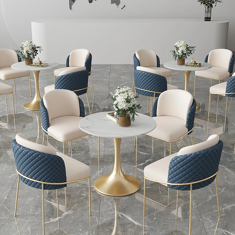 recently hot sale modern light luxury sales department dining table and chair set room furniture